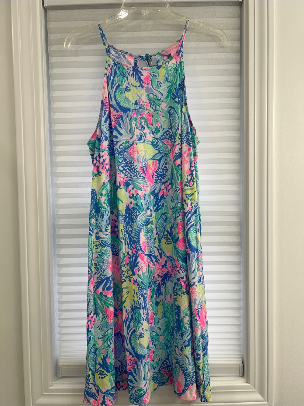 Lilly Pulitzer Tropical Print Halter Midi Dress in Pink, Blue & Green